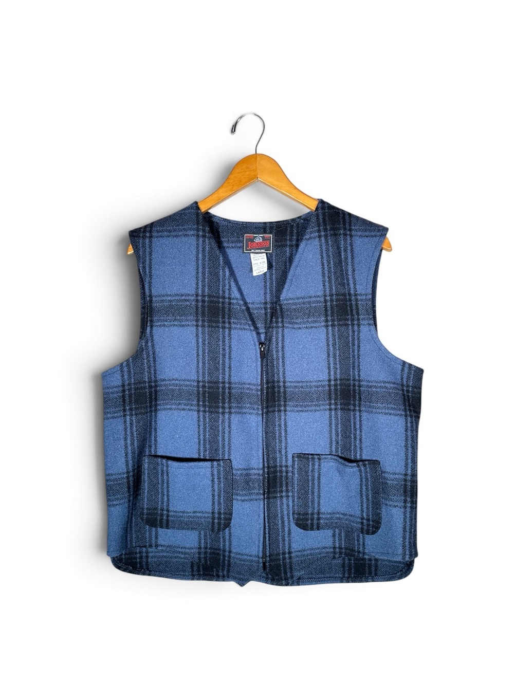 JOHNSON WOOLEN MILLS Plaid Wool Vest